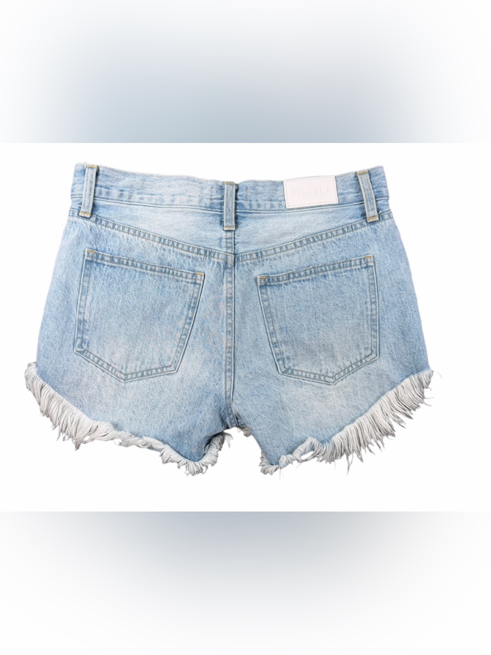 PISTOLA Light Wash Distressed Cut-Off Shorts - 26 - Picture 7 of 7